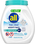 Laundry Detergent Pacs for Sensitive Skin, Odor Relief, 72 Count