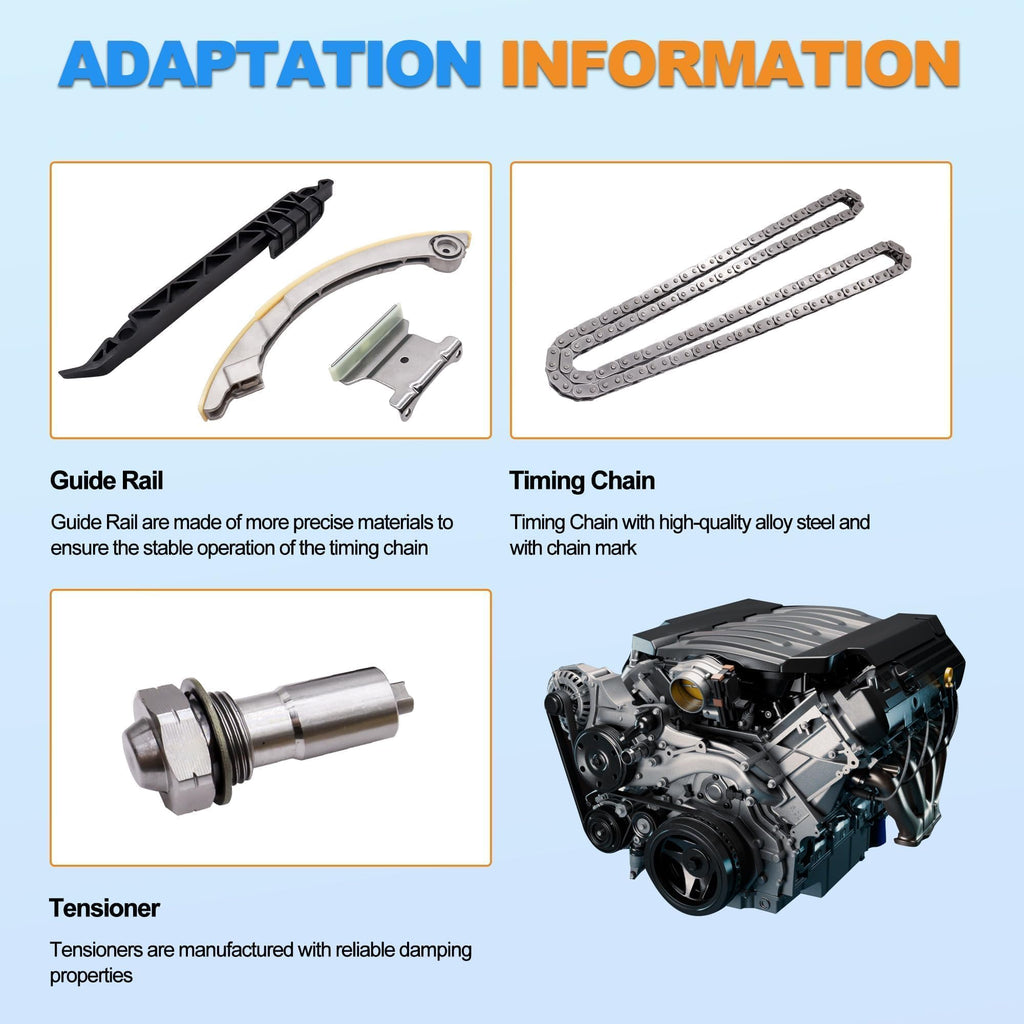 HiSport TKC8002 Engine Timing Chain Kit Compatible with GM