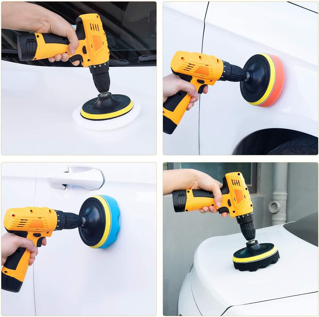 5 Inch Polishing Pads Kit, 11PCS Foam Buffing Pads with Drill Adapter | Foam Buffing Pads For Car Polishing And