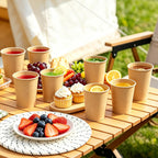 300 Pack 10 oz Kraft Paper Cups, Unbleached Disposable Coffee Cups