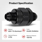 EVIL ENERGY 8AN Male Non Return One Way Inline Check Valve Fitting Black
