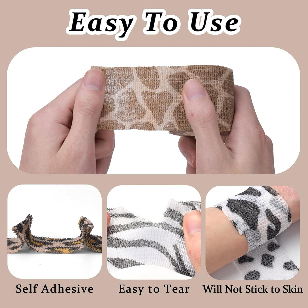Tattoo Grip Cover Wrap, ATOMUS 6pcs 2”x 5 Yards Disposable Tattoo Tube Tape Wrap Elastic Self-adhesive Bandage Rolls