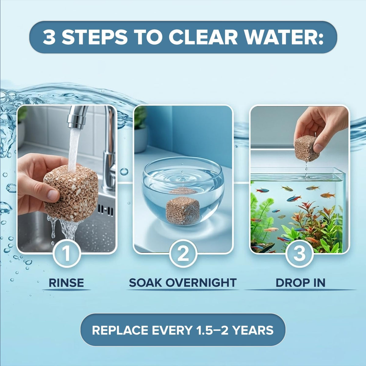Aquarium Water Clarifier (Small, 8–16 gal)