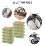 Natural Sponges - 10 Pack Biodegradable Compostable Cellulose and Coconut Natural Sponges for Dishes, Eco Friendly