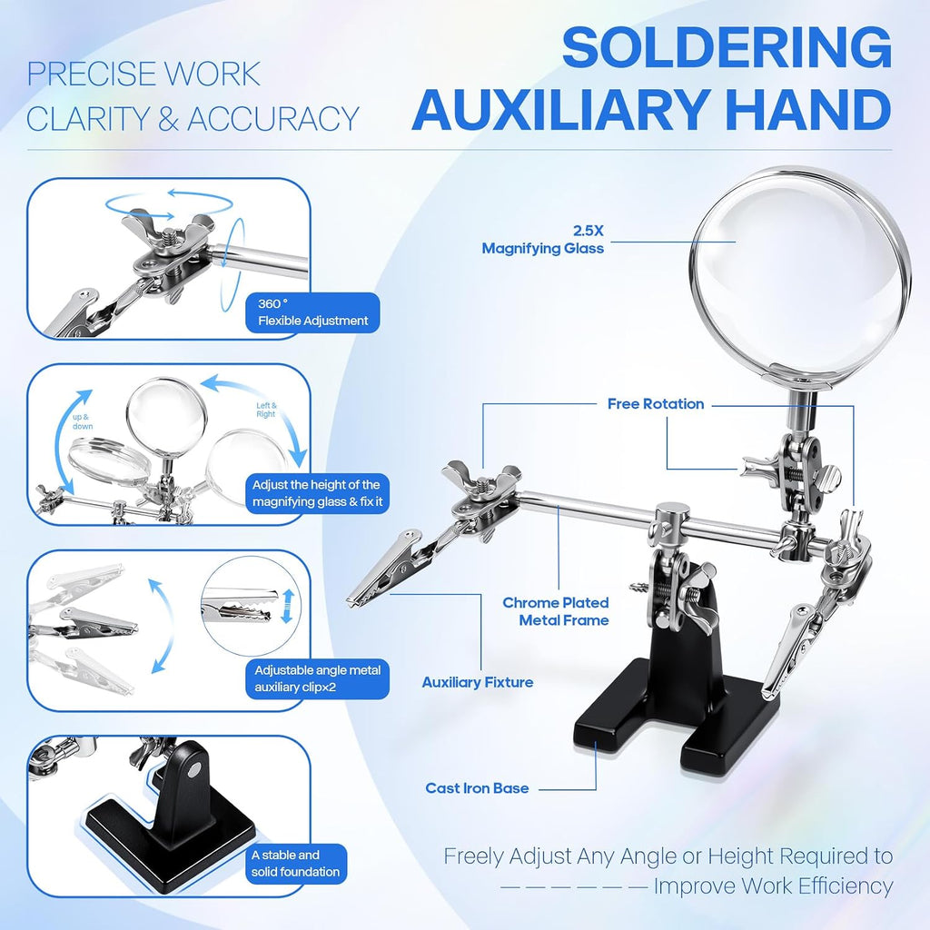 LXIANGN 2.5X Magnifying Helping Hands Soldering Station