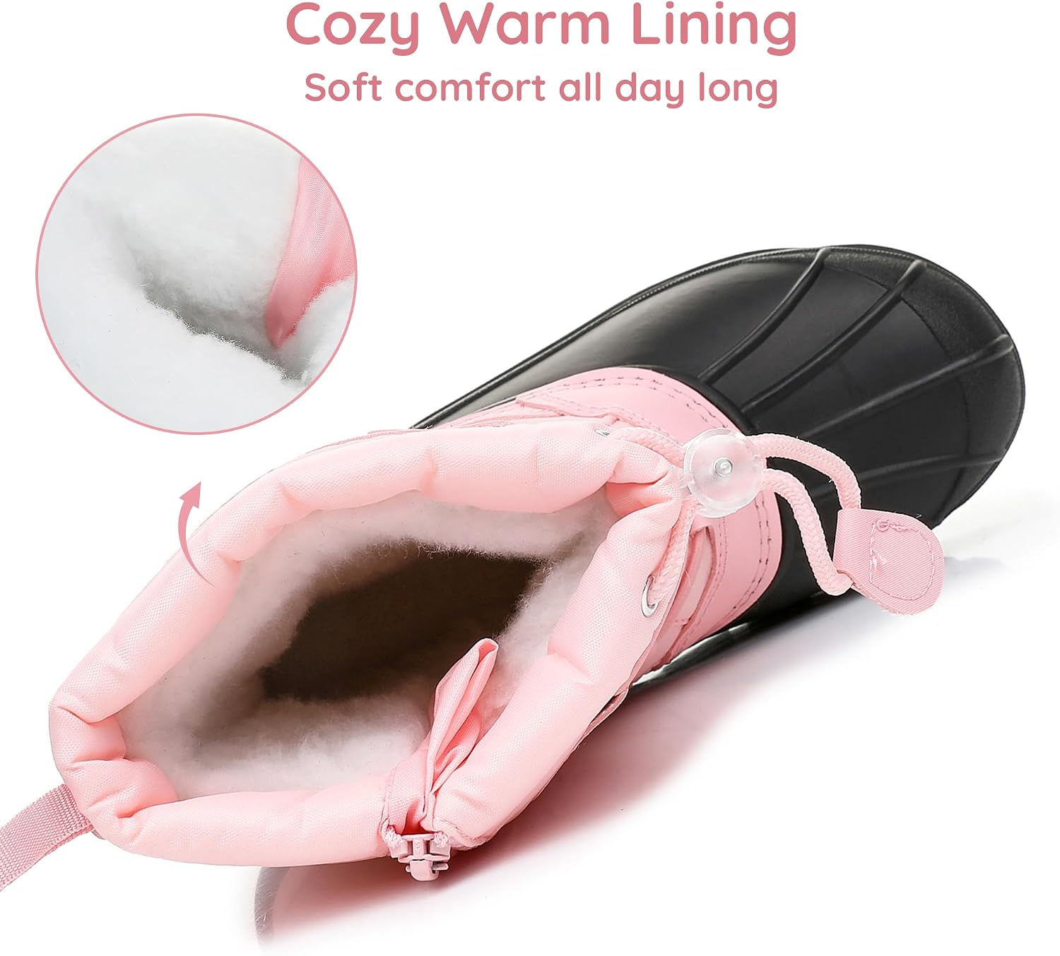 Kids Boys Girls Winter Snow Boots Waterproof Outdoor Snow Boots | Little Kid/Big Kid,Thick Warm Lining,Non-Slip