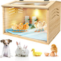 Chicken Brooder Box for Chicks & Quail with 3 Absorbent Pads, Feeder and Waterer - Adjustable Temperature Control