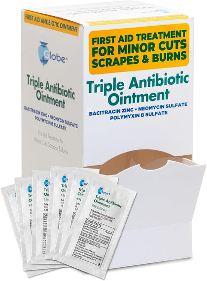 (144 Pack Triple Antibiotic Ointment 0.9g Single Packet, First Aid Kit for Minor Scratches, Wounds, Cuts and Burns