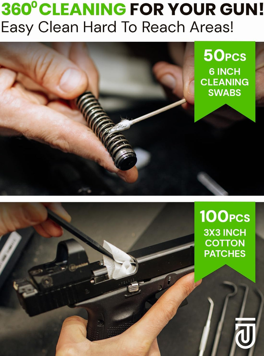 Bore Cleaner Gun Cleaning Kit For 12Ga / 5.56 / 9mm Gun Cleaning Snake, Gun Cleaning Supplies Incl. Gun Cleaning