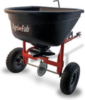 Tow Behind Broadcast Spreader for Seed, Fertilizer, Salt and Ice Melt, 110 lb Capacity Lawn and Garden Spreader with