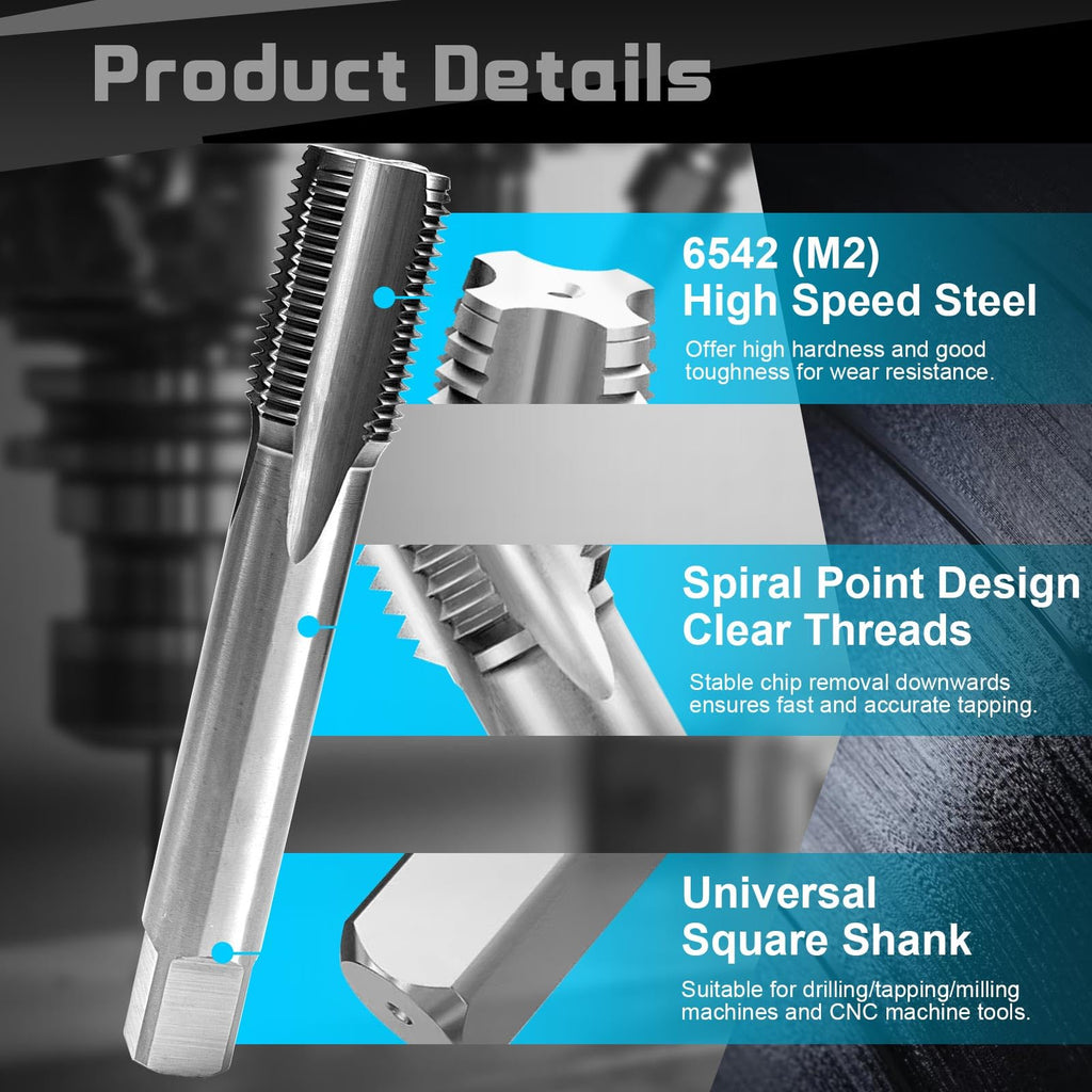 M12x1.25 Metric Thread Tap, M2 HSS 6542 Right Hand Thread Tap