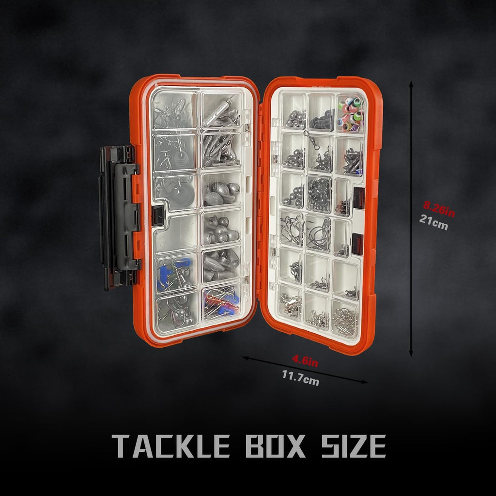 Fishing Tackle Kit with Box – 423pcs Complete Terminal Tackle Assortment, Hooks, Sinkers & Swivels, Beads & Bobber