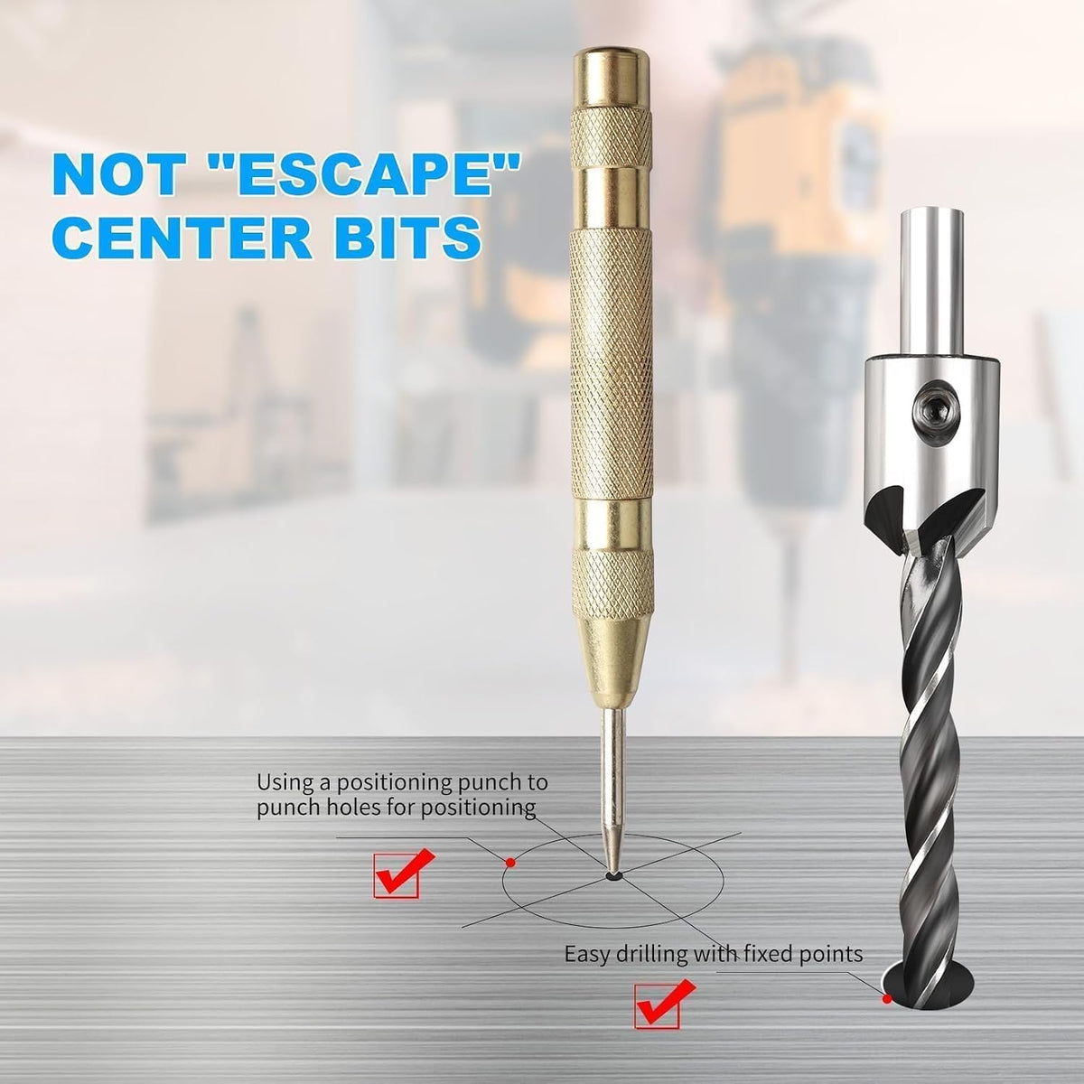 Rocaris 5 Pack Step Drill Bit & 5 Pack Countersink Drill Bit Set with Case