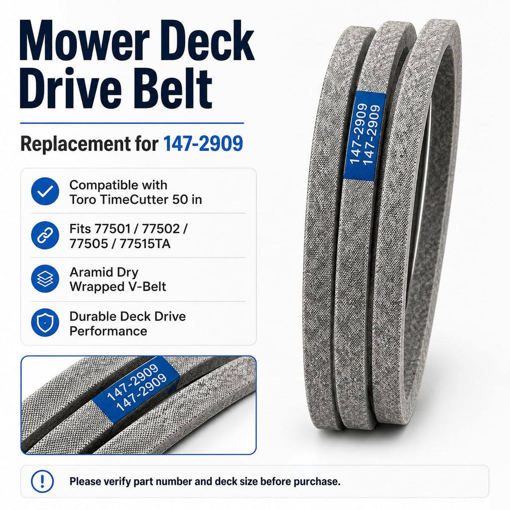 Mower Deck Drive Belt 147-2909 Compatible with Toro TimeCutter