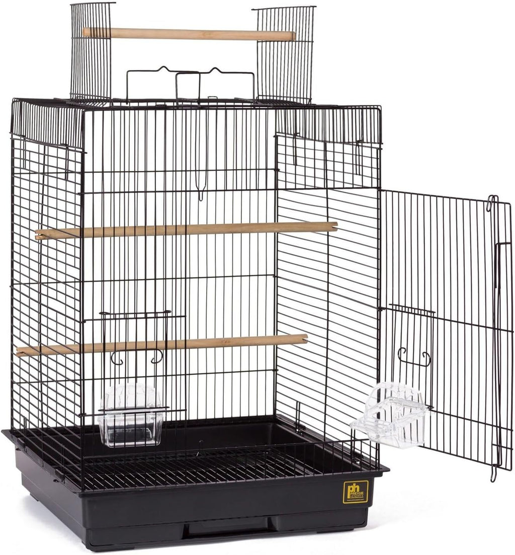 Top Opening Bird Cage - Black | Stand Alone Indoor Birdcage for Parakeets, Cockatiels, Conures, Lovebirds, and