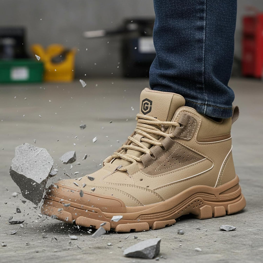 Steel Toe Boots for Men Women – Indestructibl Lightweight Work Boots Steel Toe Safety Shoes Slip Resistant High Top