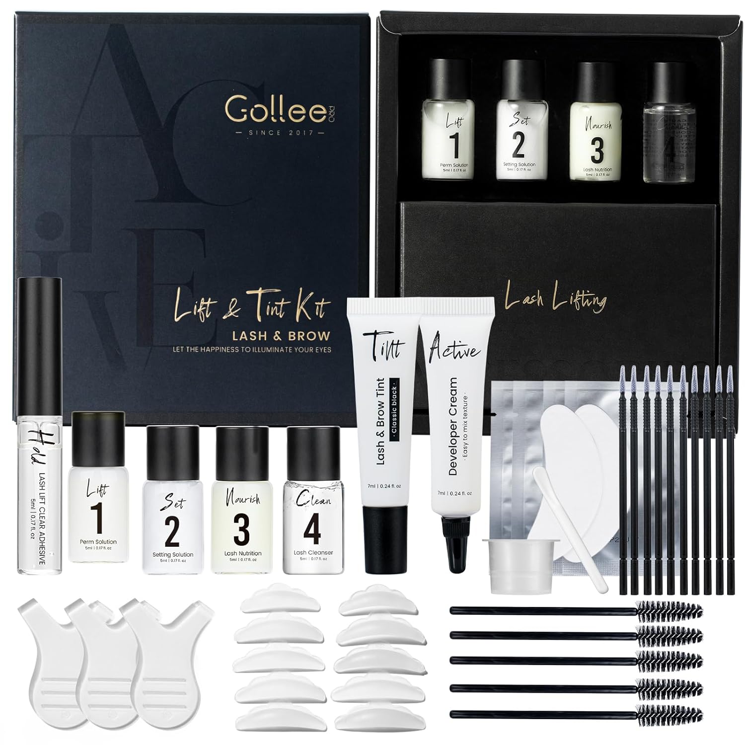 Lash Lift and Black Color Kit Brow Lamination Kit Black Eyelash & Eyebrow Set Eyelash Perm Kit With Detail