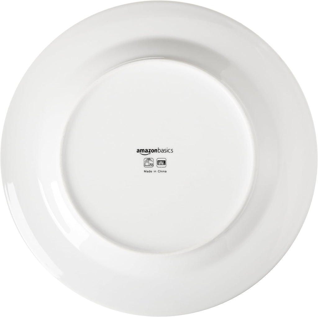 6-Piece White Dinner Plate Set, Microwave and Dishwasher Safe for Everyday Use, 10.5 inches