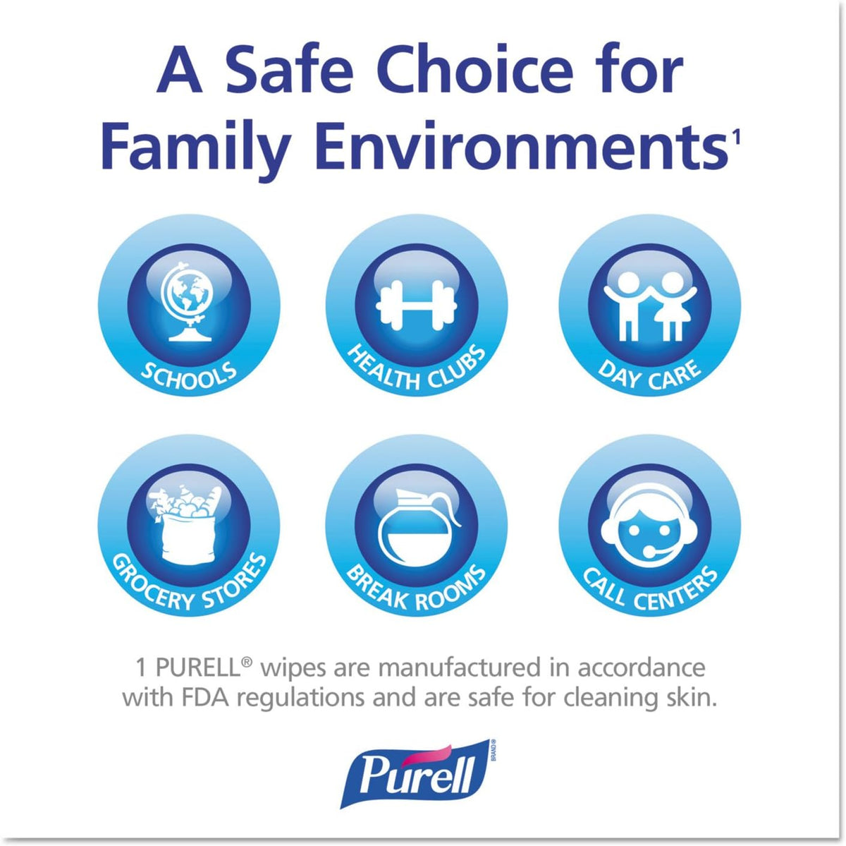 PURELL 902210BX Sanitizing Hand Wipes, 5 x 7, 100/Box