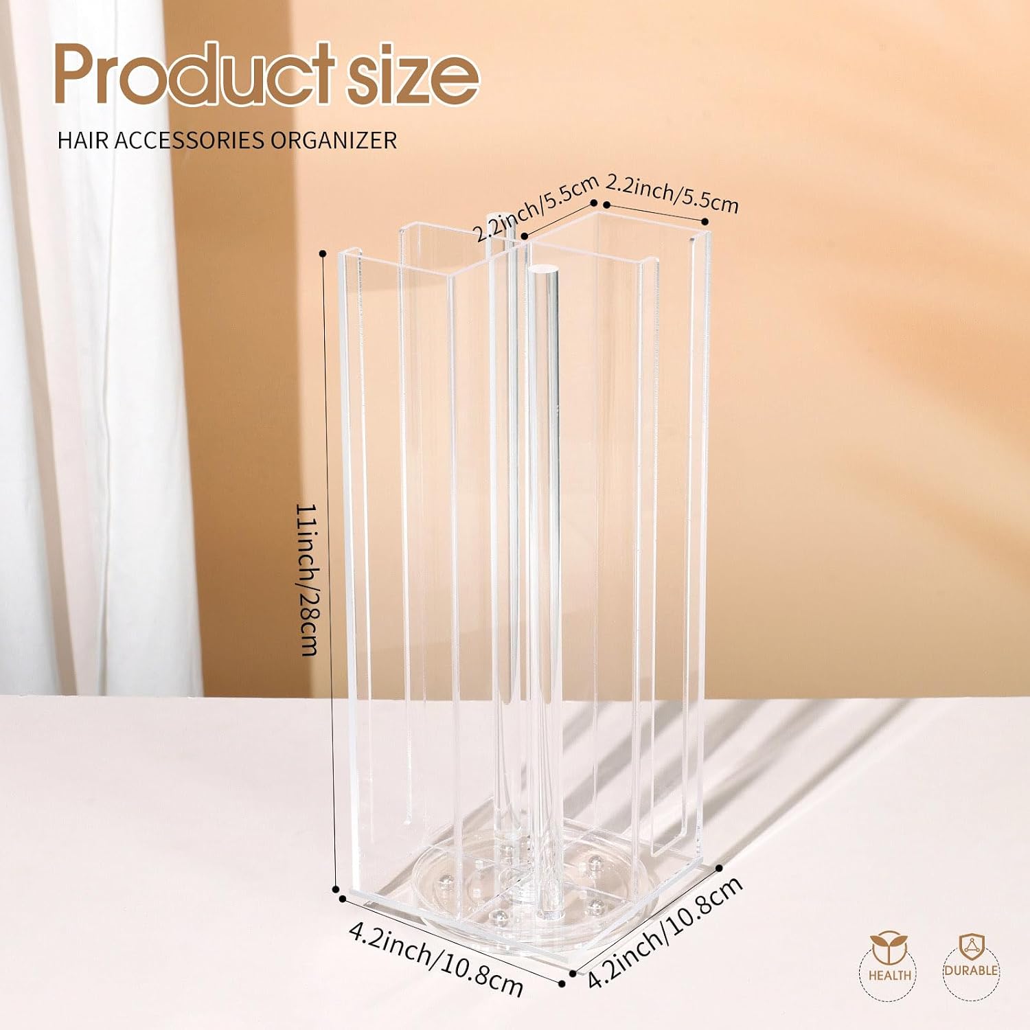 Acrylic Scrunchie Holder Claw Clip Organizer, Hair Ties Display Stand