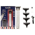 Stainless-Steel Rechargeable Zero-Gapped T-Blade Trimmer, Hanging Blade, 4 Guide Combs