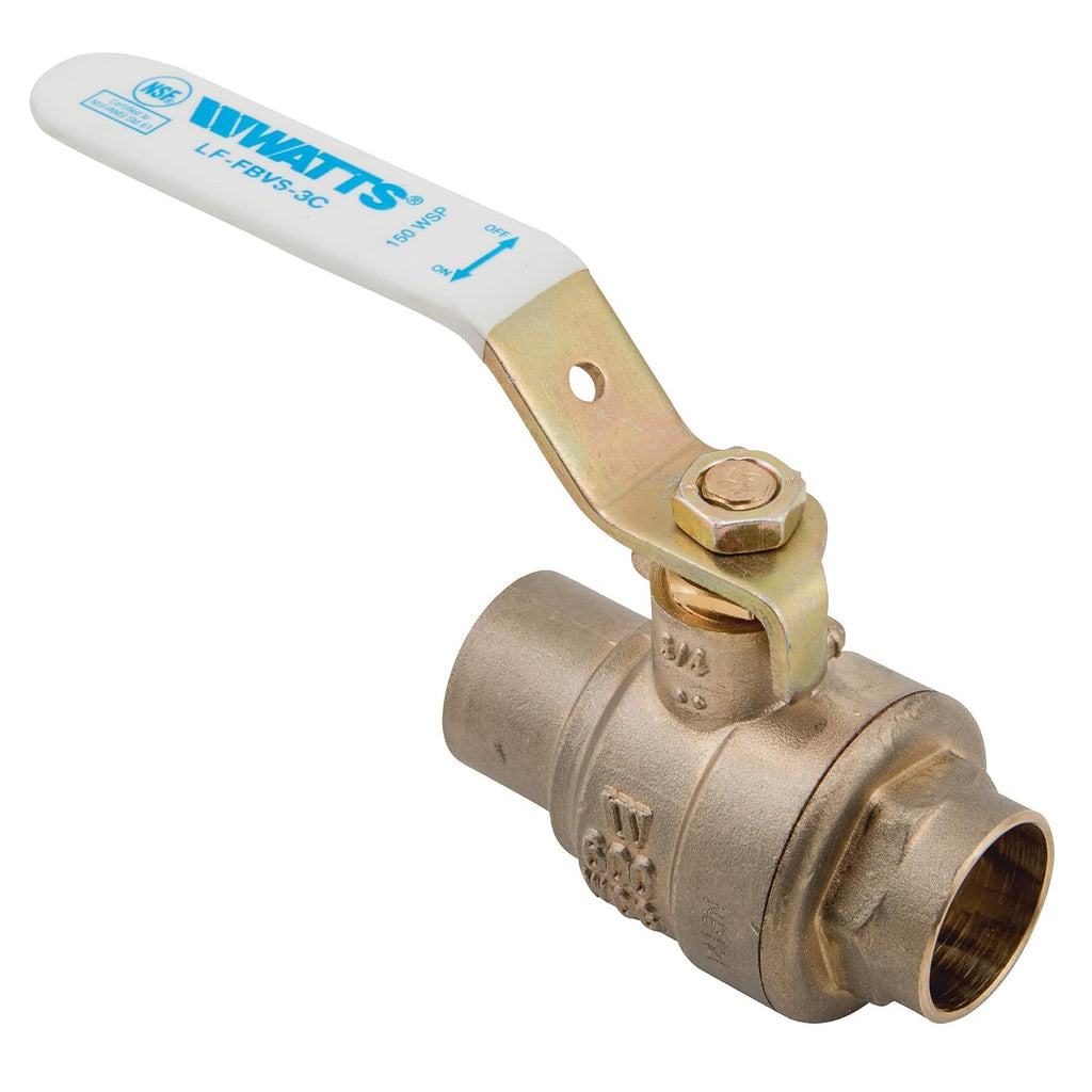 Watts Lead-Free 2-Piece Full Port Ball Valve, 2" Solder End Connections