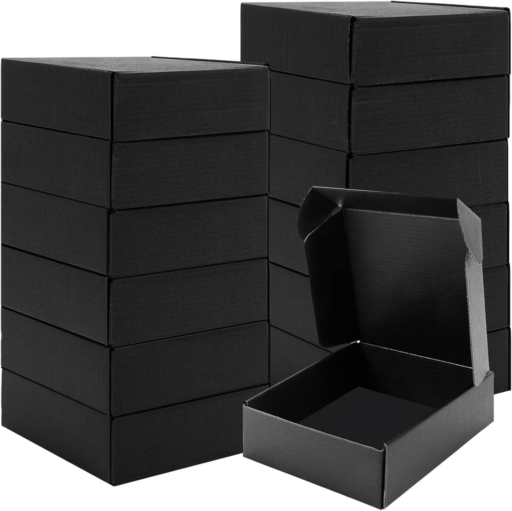 Shipping Boxes,20 Pack Black Corrugated Cardboard Boxes,Recyclable Small Mailer Boxes for Packaging Small Business