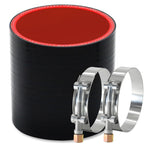 Straight ID 2.5" Silicone Hose Coupler with 2PCS T-bolt Clamps