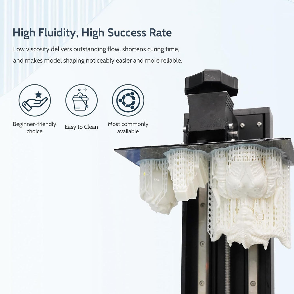 3D Printer Resin, 16K Upgraded Standard Photopolymer Resin, 405nm Fast UV-Curing Low Odor High Precision 3D Printing