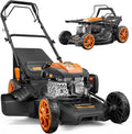 21” Self Propelled Lawn Mower Gas, 170CC 4-IN-1 Mulch/Rear Bag/Side Discharge/Rear Discharge, Walk-Behind Gas