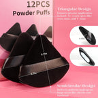 Powder Puff, 12pcs Face Triangle Powder Puffs for Loose & Foundation