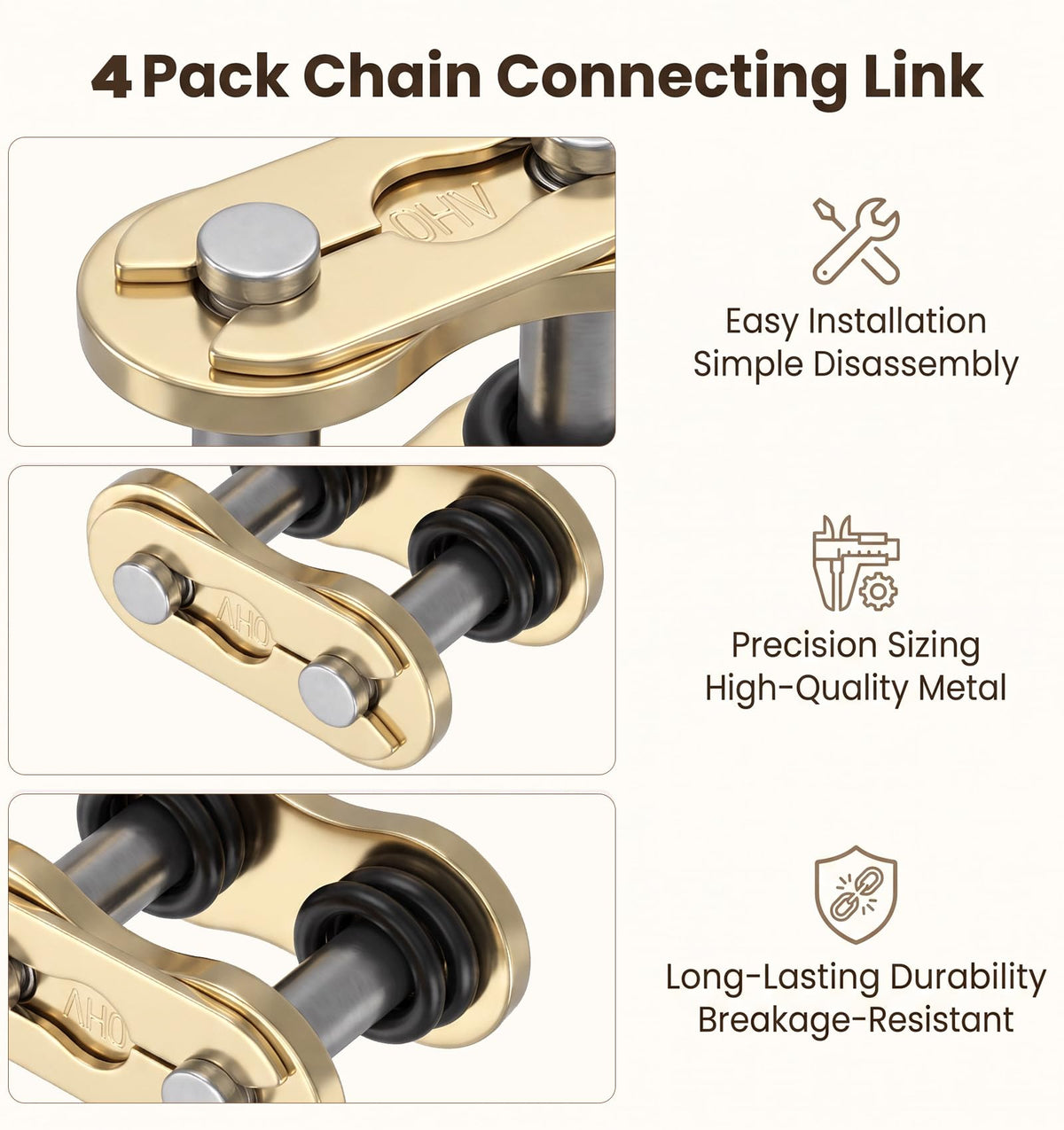 4 Pcs Chain Master Link, 520 Chain Master Link, 4 Free Lubricant
