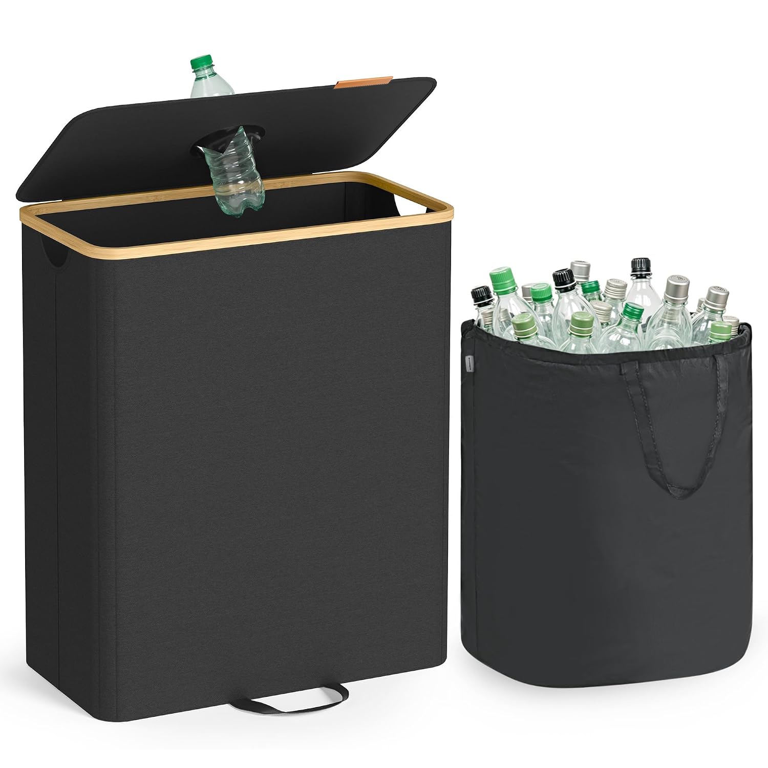 Recycling Bin for Kitchen 37 Gallon. Bottle Recycling Container, Collection Bin