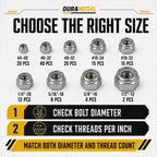 SAE Lock Nut Assortment Kit,136Pcs Stainless #4-1/2 Nylock Nuts