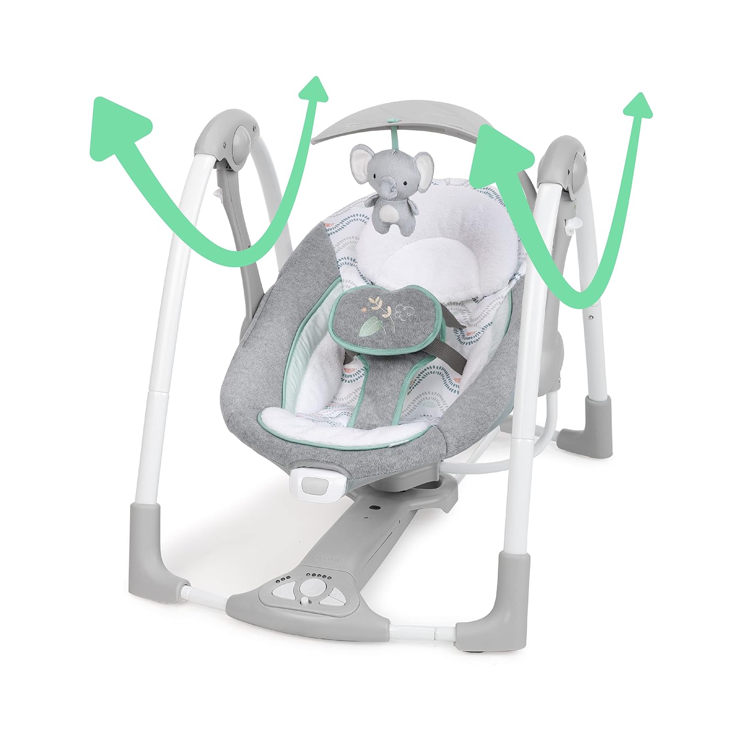 ConvertMe 2-in-1 Compact Portable Automatic Baby Swing & Infant Seat, Battery-Saving Vibrations, Nature Sounds, 0-9