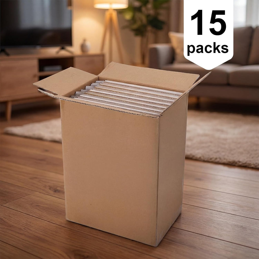 9x9x9 Shipping Boxes 15 Pack, White Corrugated Cardboard Boxes with Side-Lock and Pre-Applied Double-Sided Tape, Easy