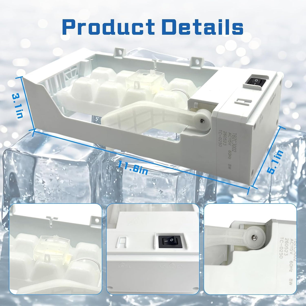 W11700250 W11359448 Ice Maker Assembly Replacement for Refrigerator