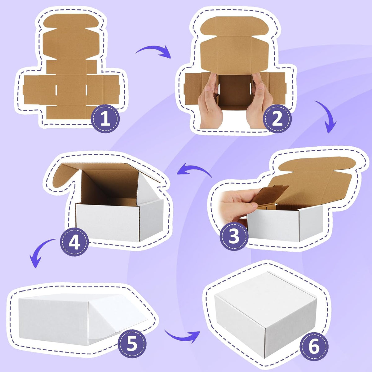 7x5x2 Small Shipping Boxes 50 Pack - White Cardboard Box Mailers, Corrugated Mailing Boxes for Packaging Small Business