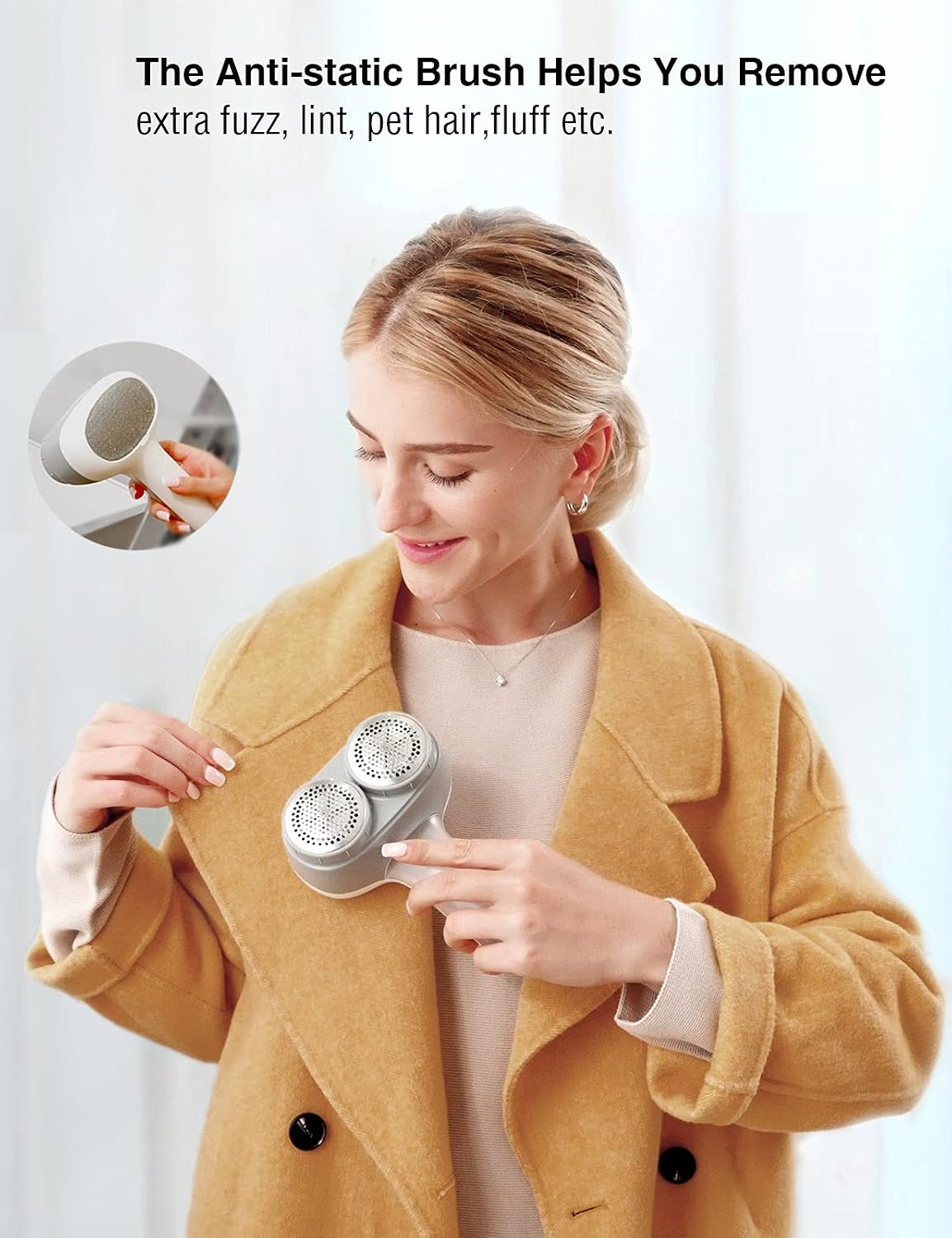 Fabric Shaver, Sweater Depiller & Pilling Remover | Dual-Head Design for 2X Faster Pilling Removal on Sweaters & Couches