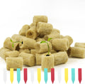 50 Pcs Round Rockwool Starter Plugs, 0.7 x 1 Inch Rockwool Grow Plugs Hydroponics Grow Media Seed Starter Kit Indoor