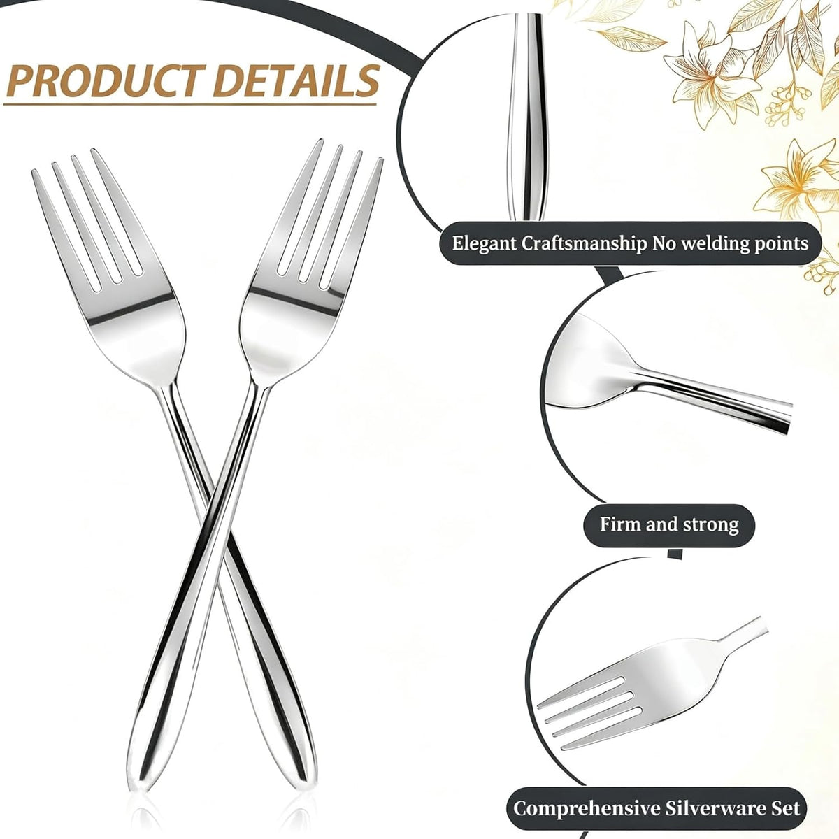 200 PCcs Dinner Forks Bulk, 7.9 Inch Forks Stainless Steel