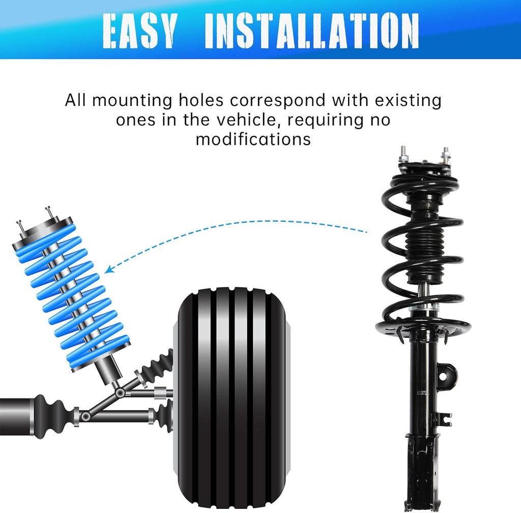 Front Struts Assembly w/Coil Spring 272620 272621, Set of 2