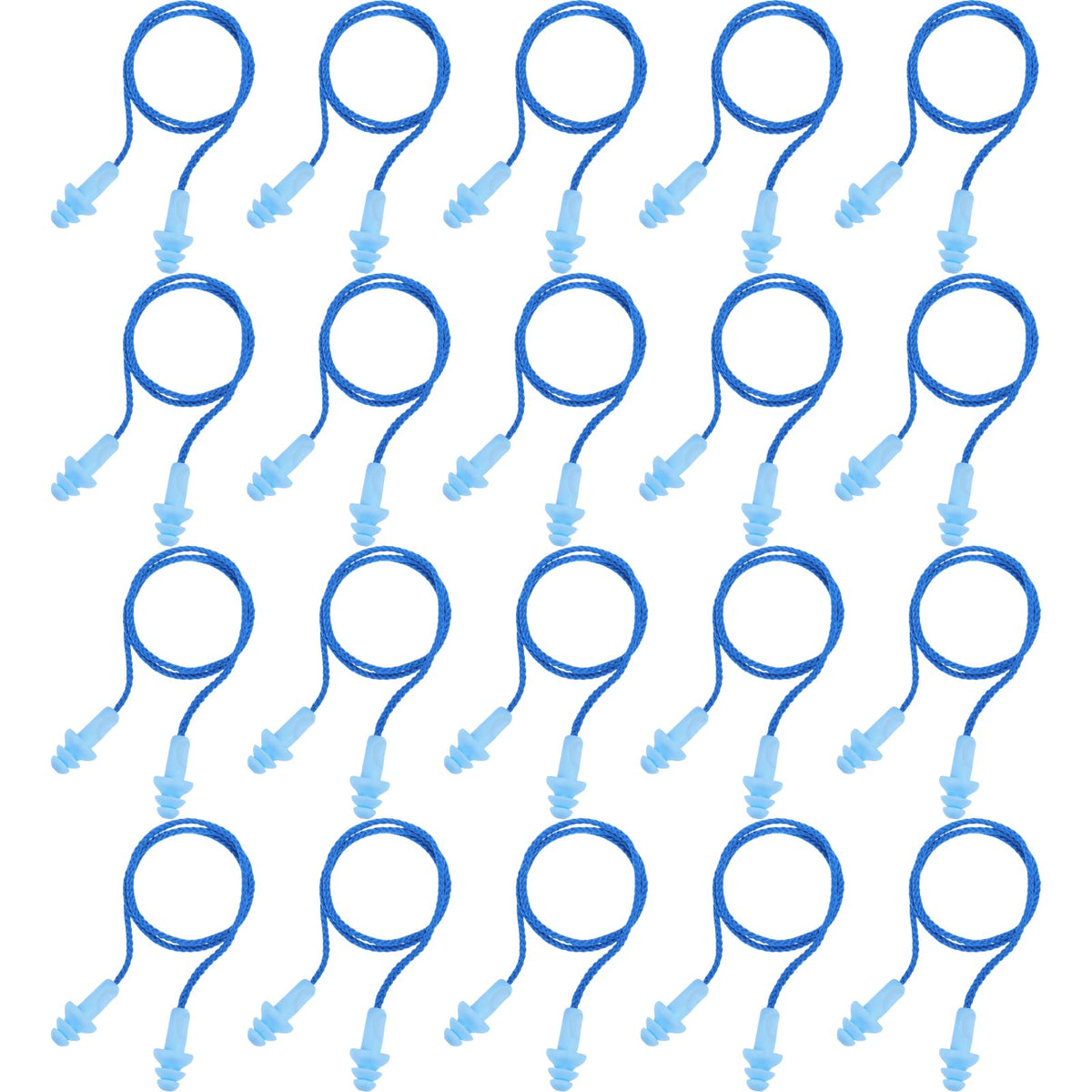 20 Pairs Silicone Earplugs Noise Cancelling, Blue