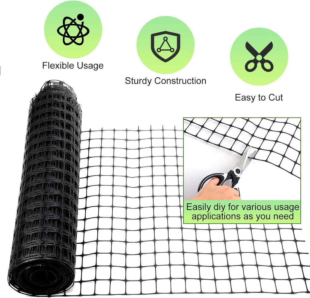 2 Rolls 2'x100' Plastic Mesh Fence for Garden