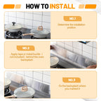 Moxweyeni Stainless Steel Backsplash for Stove, Silver, 29.75" X 4.75"