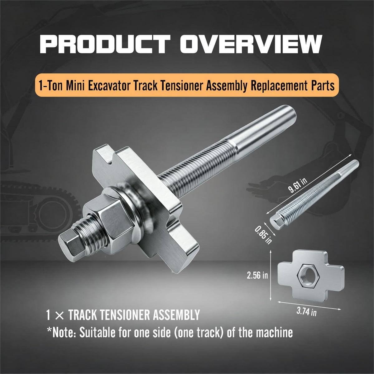 Mini Excavator Track Tensioner Assembly Replacement Parts Fits 1 Ton