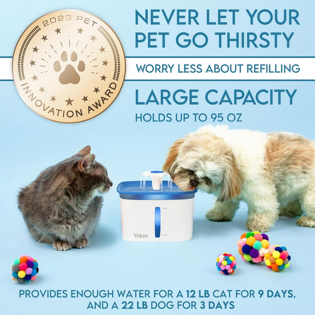 Innovation Award Winner 95oz/2.8L Cat Water Fountain, C1 Classic