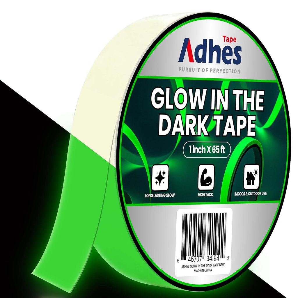 ADHES Green Glow in The Dark Tape 1 Inch x 65FT