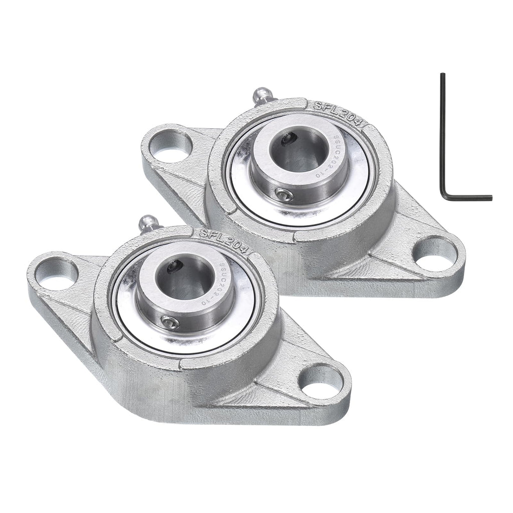 uxcell 2Pcs SUCFL202-10 Pillow Block Bearings 5/8 in Bore Self Alignment