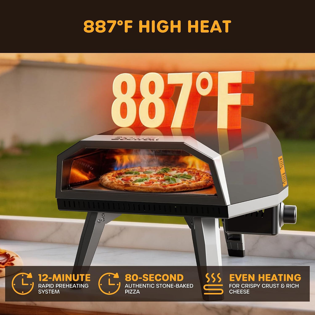 12 inch Gas Pizza Oven Outdoor Propane, Portable Pizza Oven
